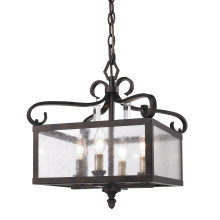 Golden 2049-M4 FB - Golden Lighting Valencia 4-light Pendant in Fired Bronze